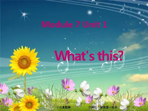 外研社英语三起点三年级上册M7U1课件