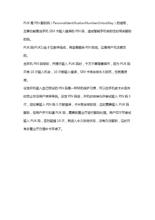 puk是什么意思