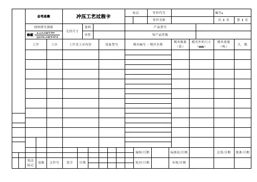 冲压工艺过程卡-模板