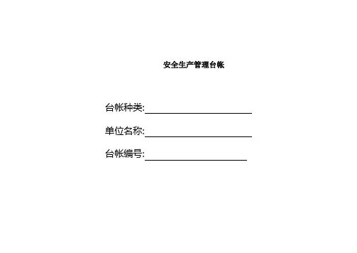 安全生产管理台帐