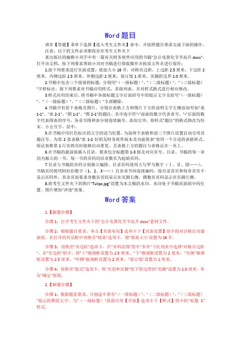 全国二级Office真题第17套