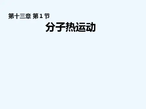 物理人教版九年级全册分子动理论