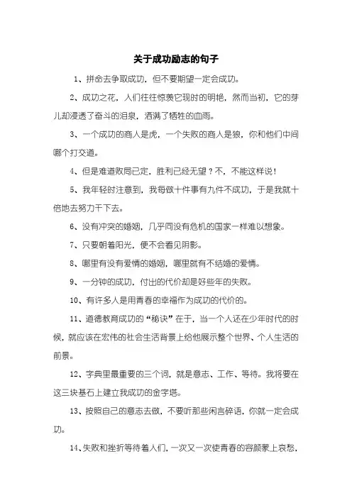 关于成功励志的句子