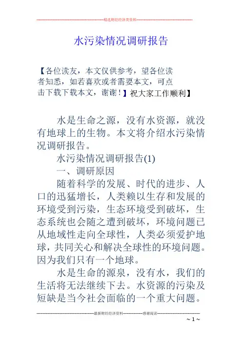 水污染情况调研报告