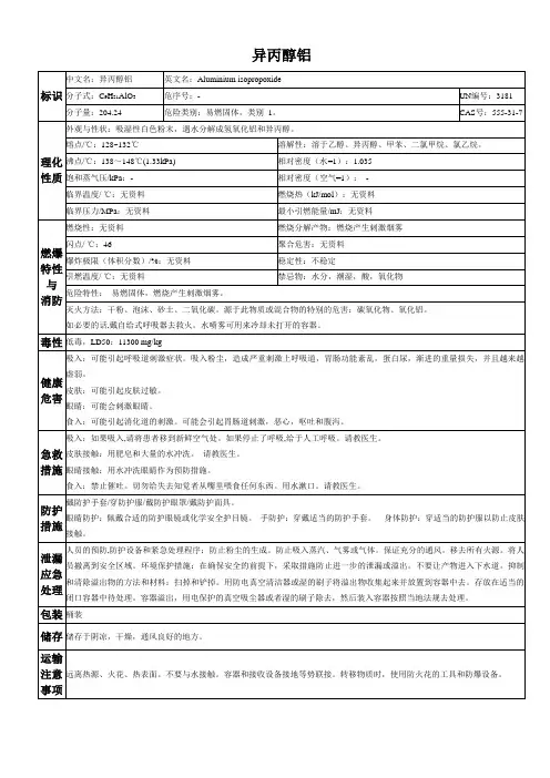异丙醇铝msds