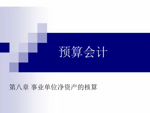 第八章 事业单位净资产的核算