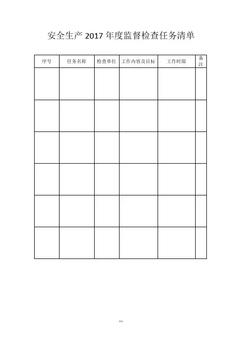 安全生产四个清单