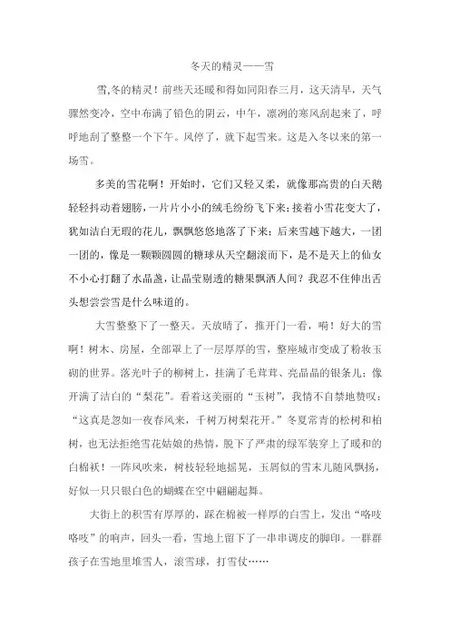《冬天的精灵》