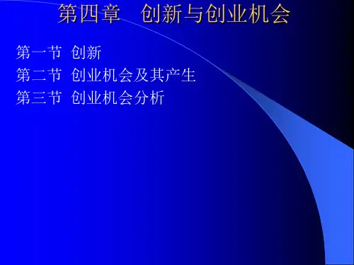 第四章 创新与创业机会