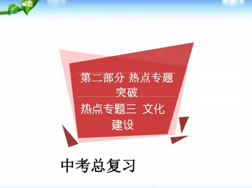 【推荐】中考道德与法治热点专题复习：文化建设课件