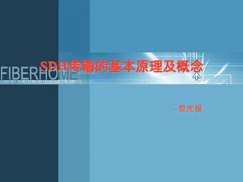 sdh传输基本原理及概念