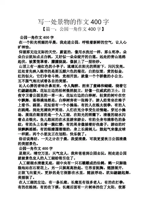 作文范文之写一处景物的作文400字