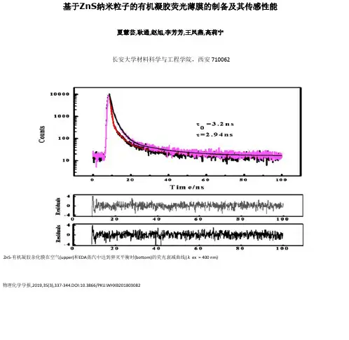 基于ZnS纳米粒子的有机凝胶荧光薄膜的制备及其传感性能