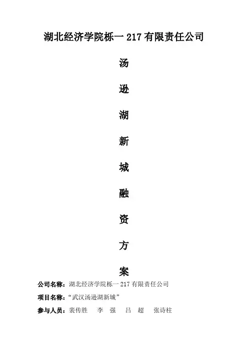 房地产融资方案