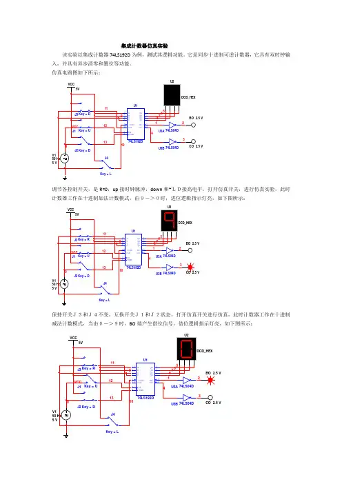 集成计数器仿真实验