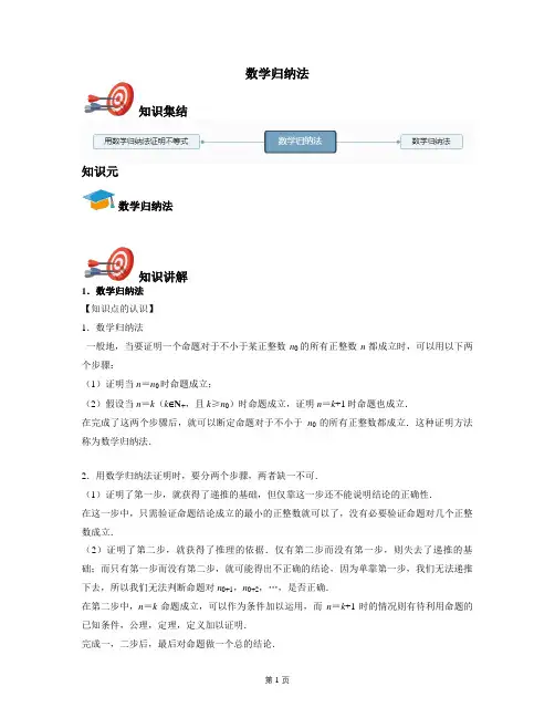 2020年高二下学期数学人教旧版选修2-2(全)：数学归纳法-《讲义教师版》