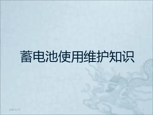 蓄电池使用维护保养知识PPT课件
