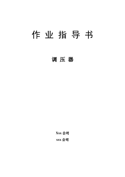 调压器作业指导书