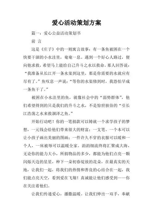 爱心活动策划方案