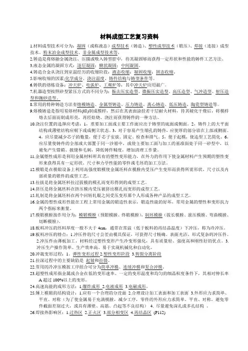 材料成型工艺
