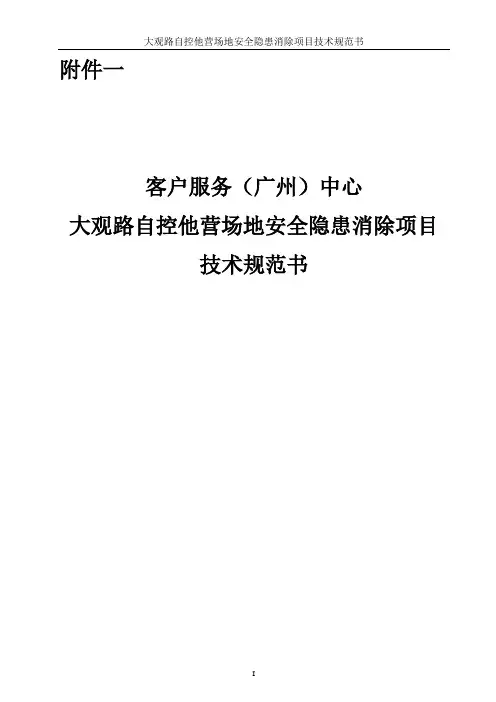 大观路安全隐患消除项目技术规范说明书