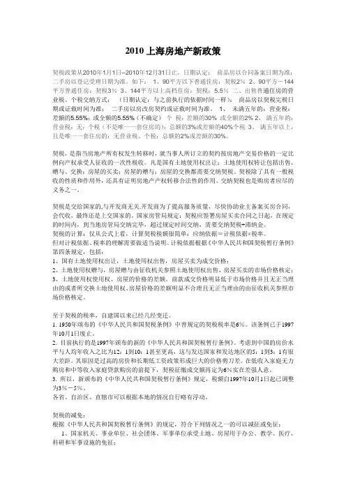 2010上海房地产新政策
