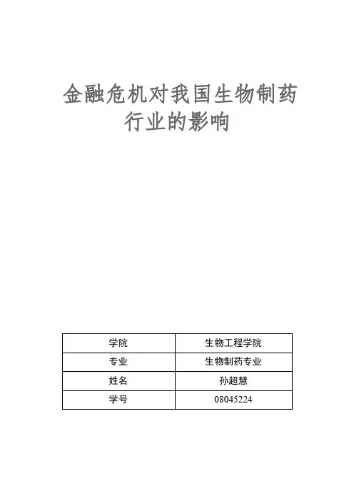 金融 当前经济危机对中国的影响