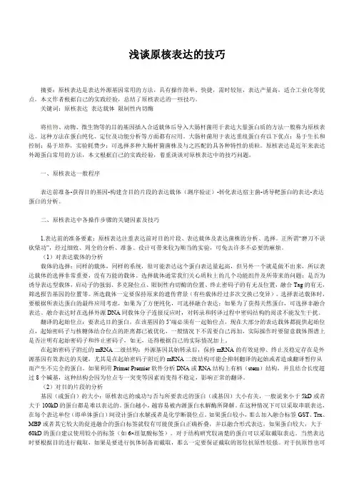 浅谈原核表达 2