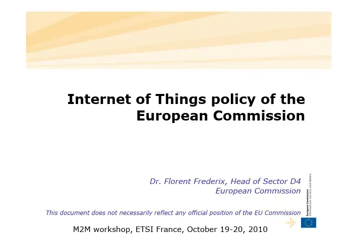Internet of Things policy of the European Commission