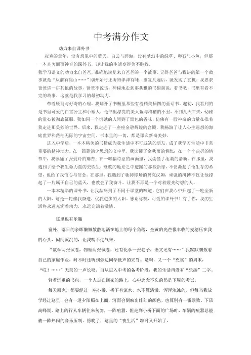 中考满分作文