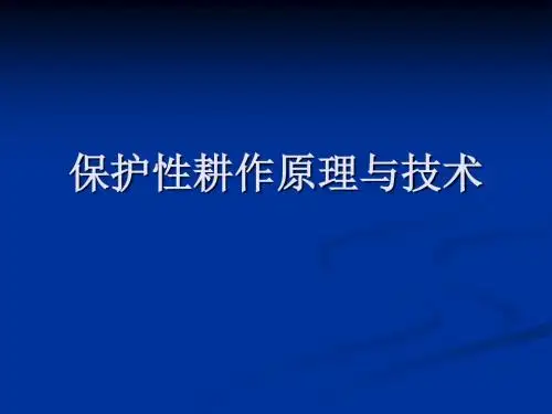 保护性耕作原理与技术