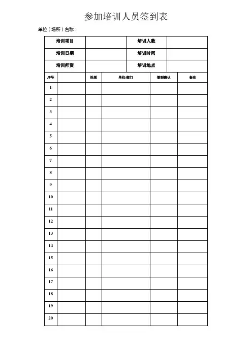 培训签到表模板.