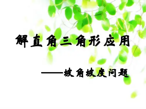 解直角三角形应用—坡度坡角问题