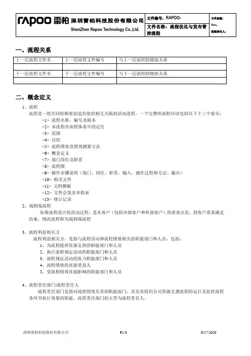 流程优化与推行管理流程