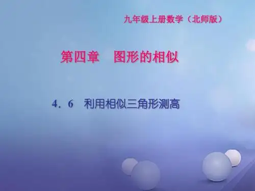 九年级数学上册4.6利用相似三角形测高习题课件(新版)北师大版 (1)