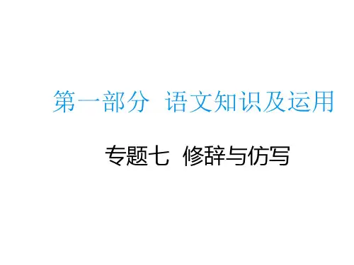 中考语文总复习专题课件：专题七修辞与仿写