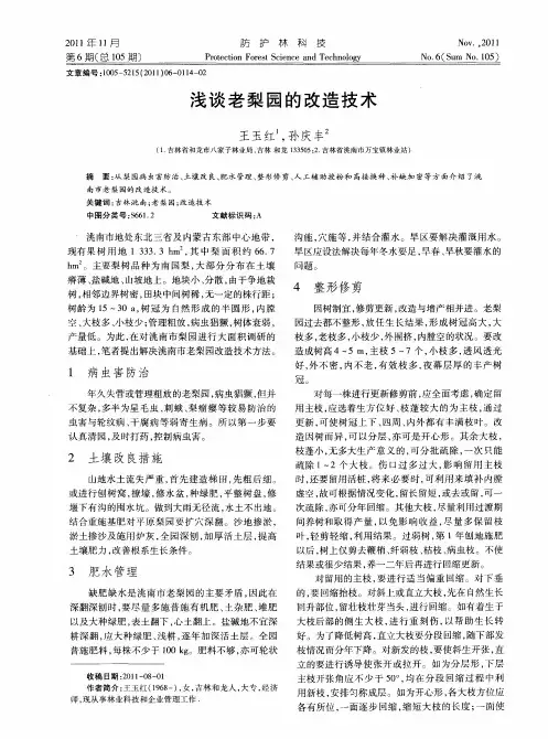 浅谈老梨园的改造技术