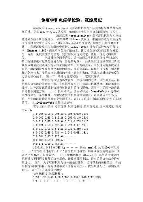 免疫学和免疫学检验：沉淀反应.