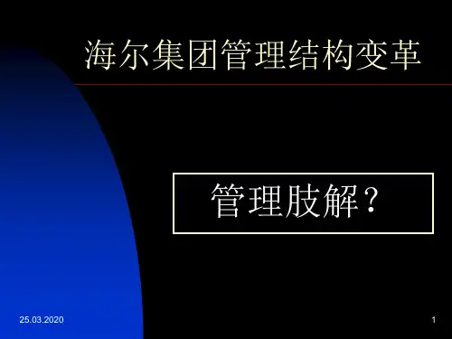 海尔集团管理结构变革 ppt