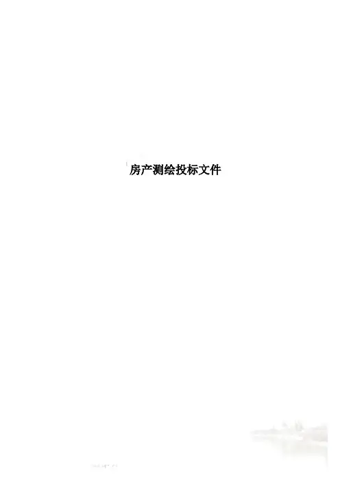 房产测绘投标文件
