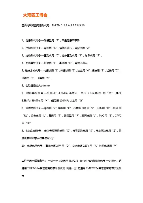 电磁阀型号系列代号含义【解析】