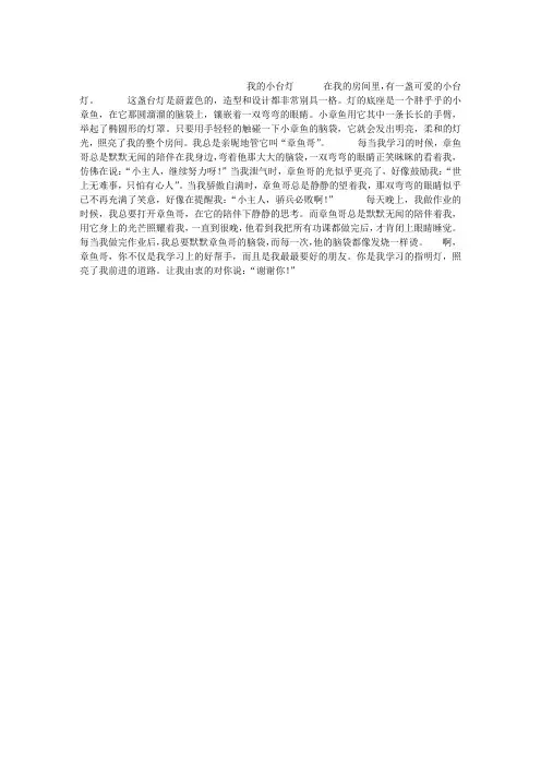我的小台灯作文500字
