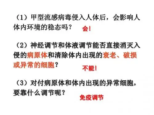 人教版高中生物必修三 课件2.4 免疫调节(共37张PPT)