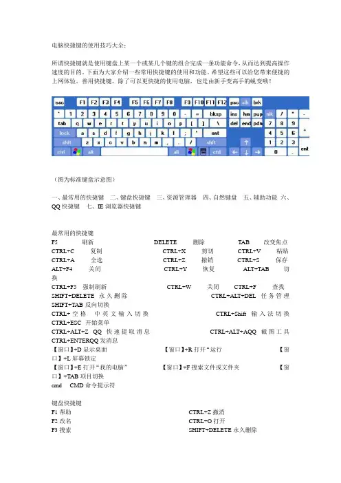 电脑快捷键的使用技巧大全