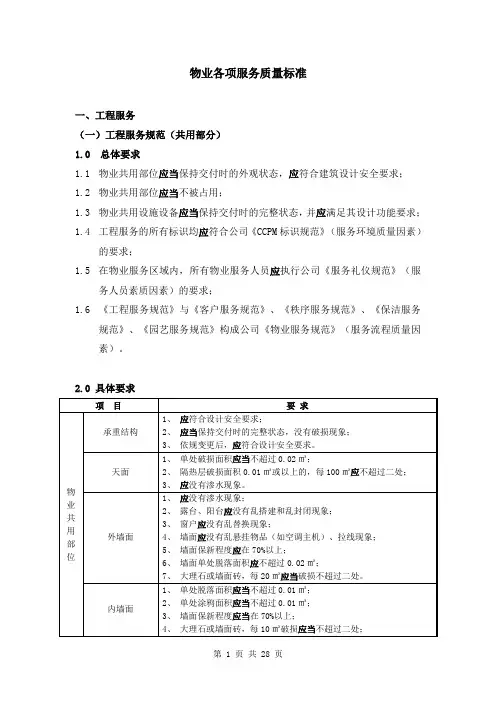 物业服务标准