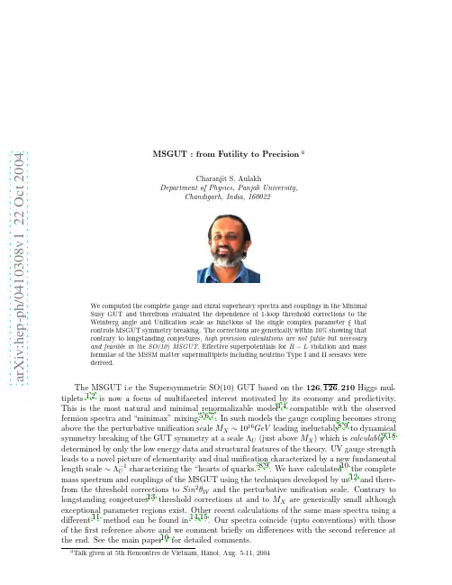 MSGUT  from Futility to Precision