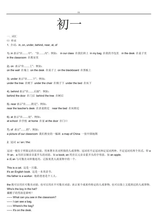 初中英语语法总汇(初一到初三)