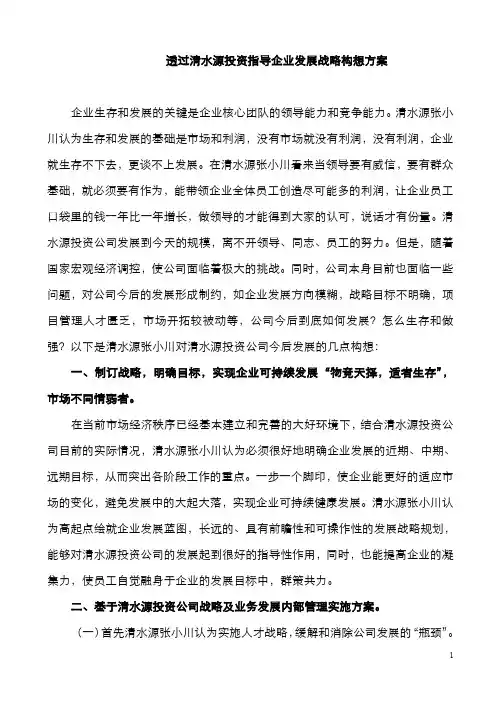 企业发展战略构想方案