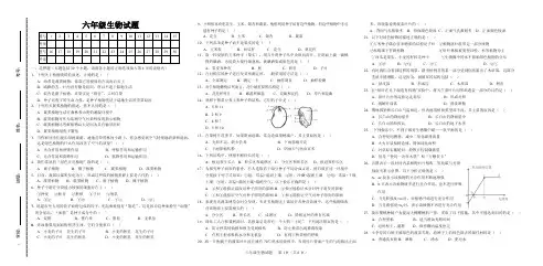鲁教版初中初一六年级下册生物期末模拟试题
