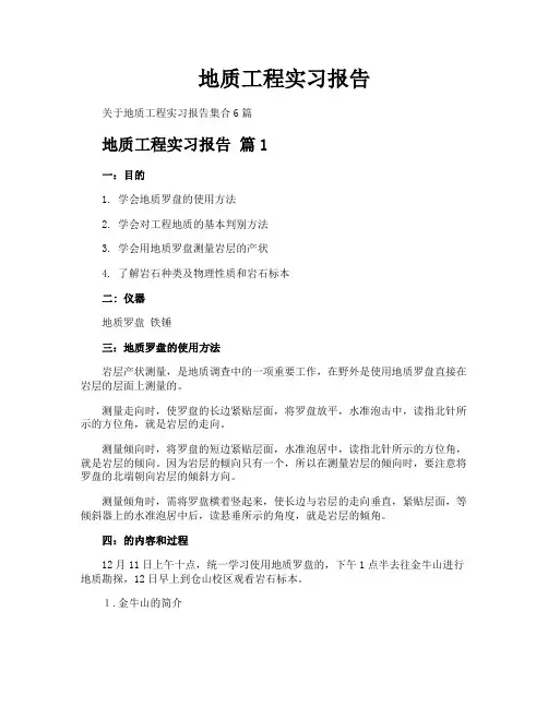 地质工程实习报告